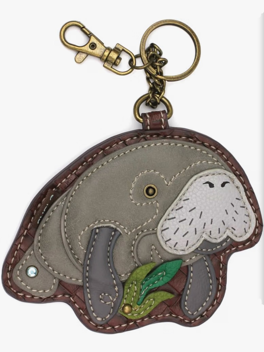 Chala Manatee Appliqué Key Fob Coin Purse NWT